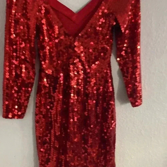 Red Sequin Dress - Picture 4 of 9
